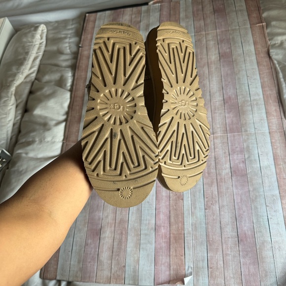 UGG Tan Suede Sheepskin-Lined Booties - Picture 2 of 4